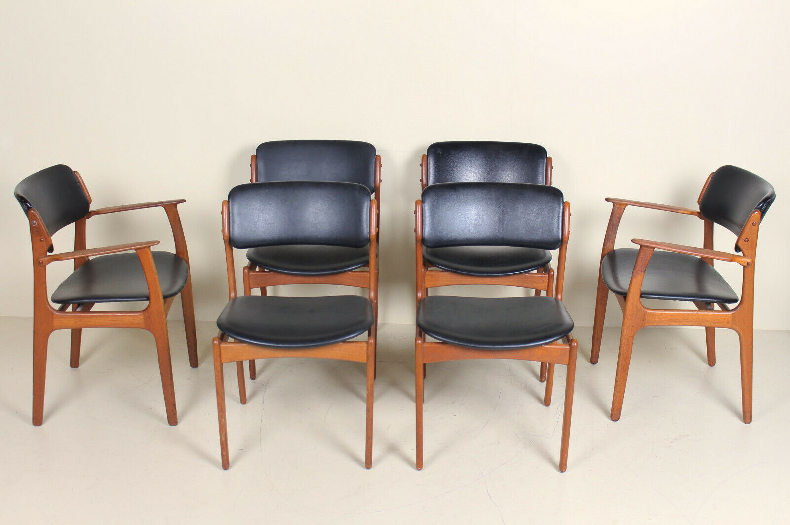 Ensemble de six chaises danoises c1960