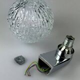 60s 70s wall lamp ball lamp metal chrome & glass space age design
