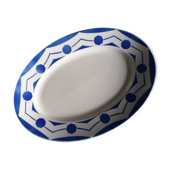 Old oval dish "Ciboulette" from the French factory of Digoin