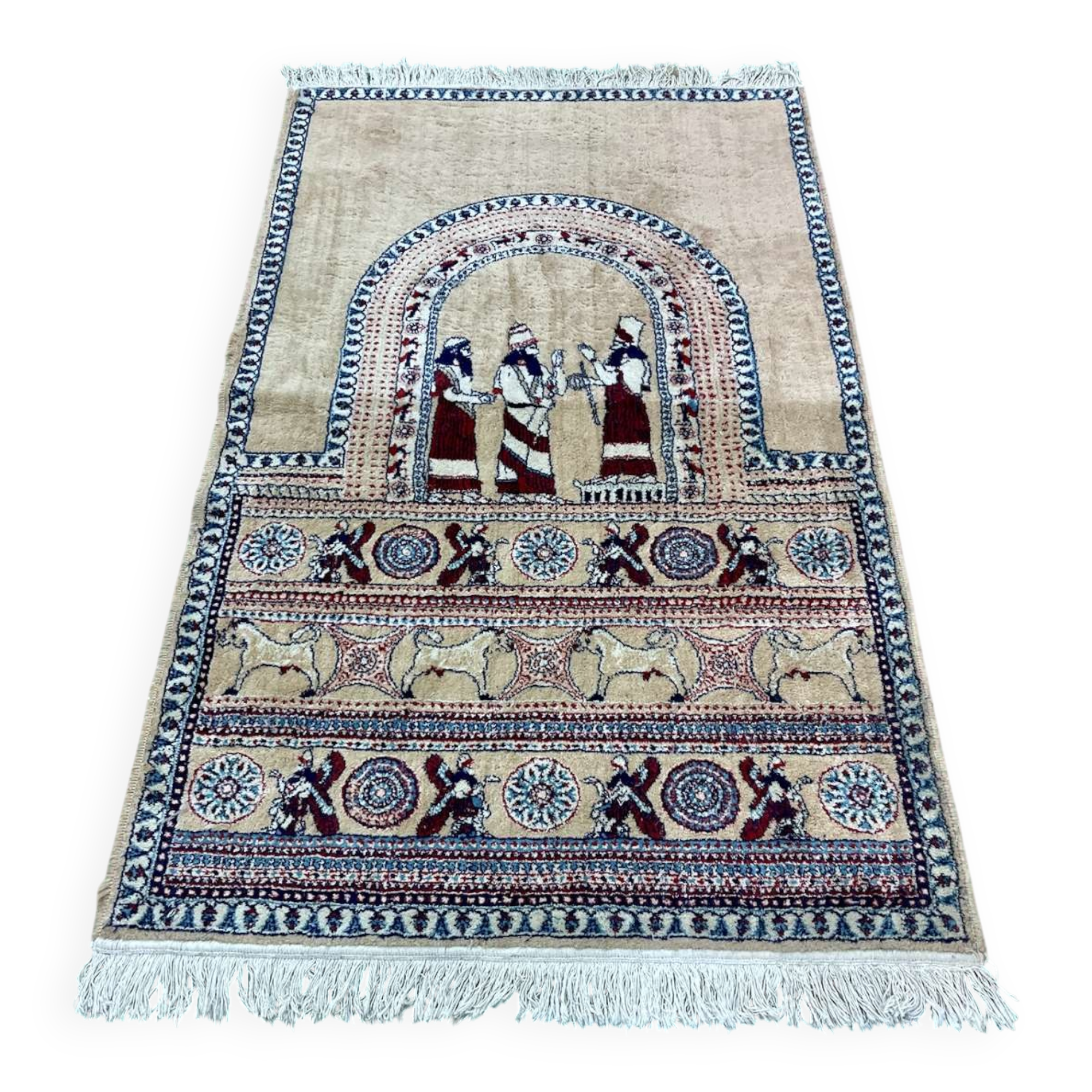 Iraqi handmade wool rug - 1.80m x 1m