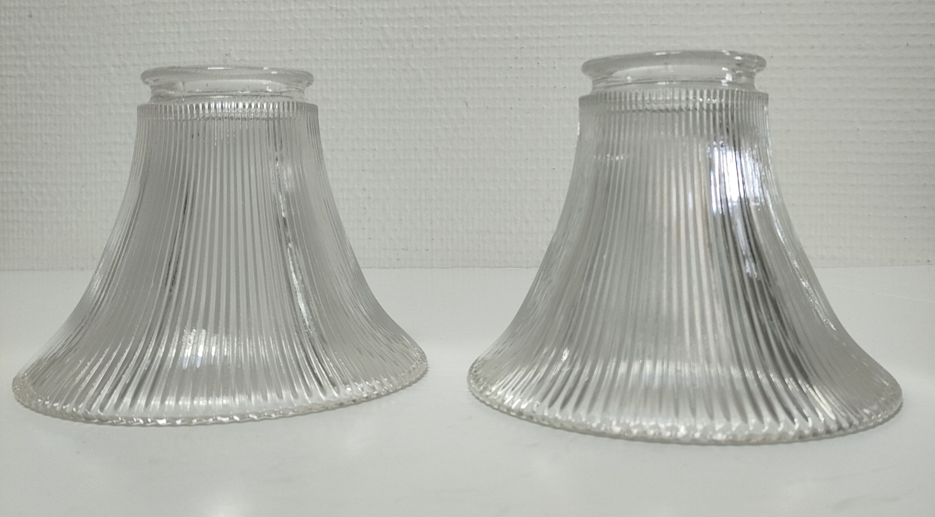 Pair of bronze and glass sconces  1900