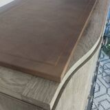 Art Deco oak and leather chest of drawers