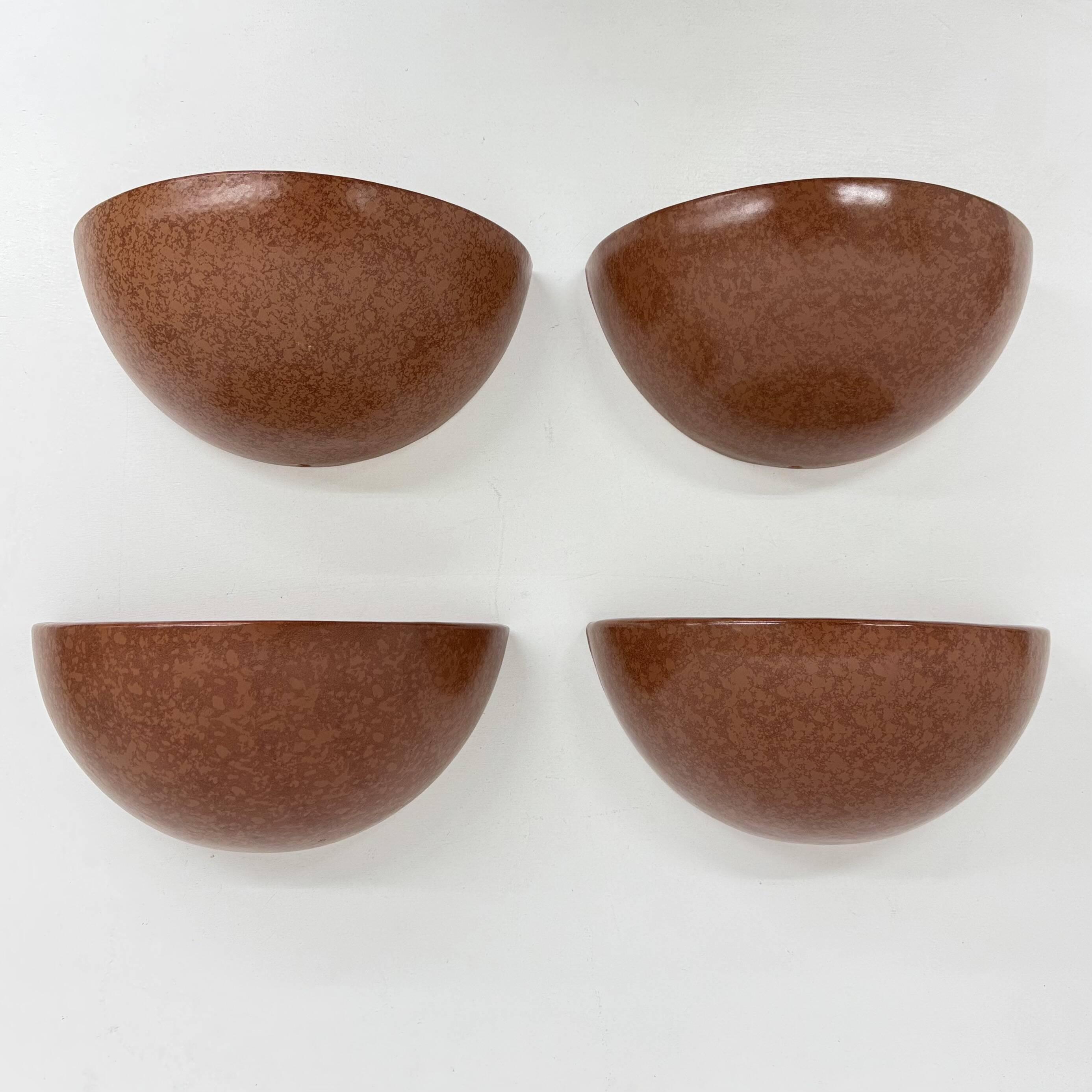 Mid-Century set of 4 ceramic wall lamp sconce , 1970s