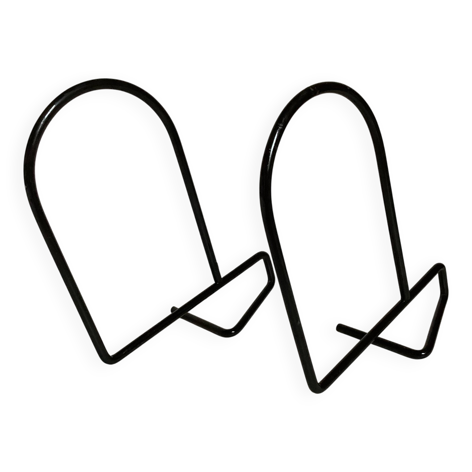 Pair of black metal bookends C