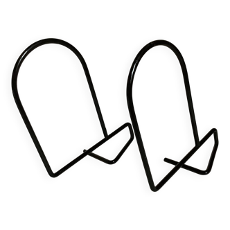 Pair of black metal bookends C