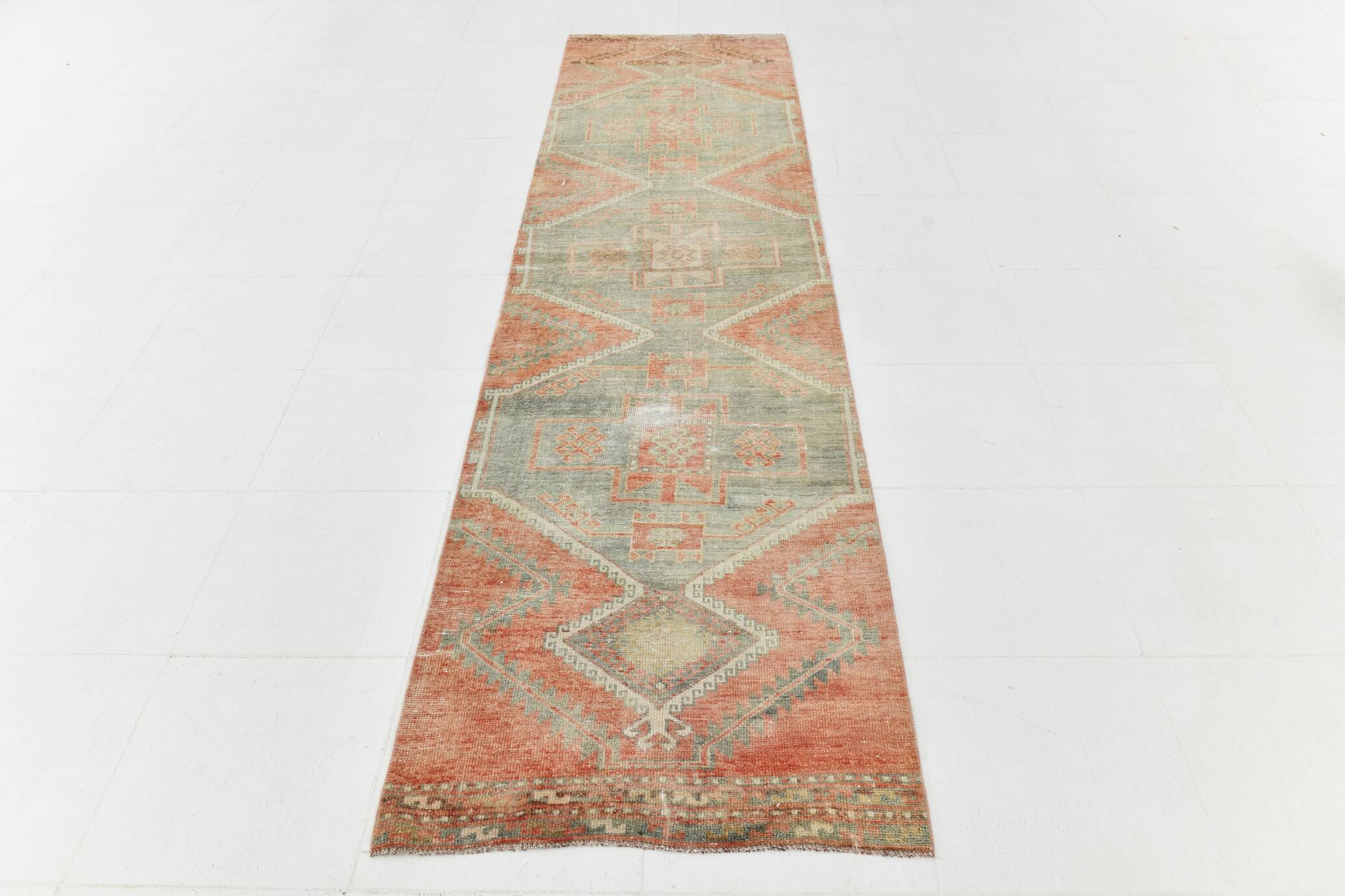 2'7"x10'6" ft Turkish Runner Rug, Ethnic Long Rug