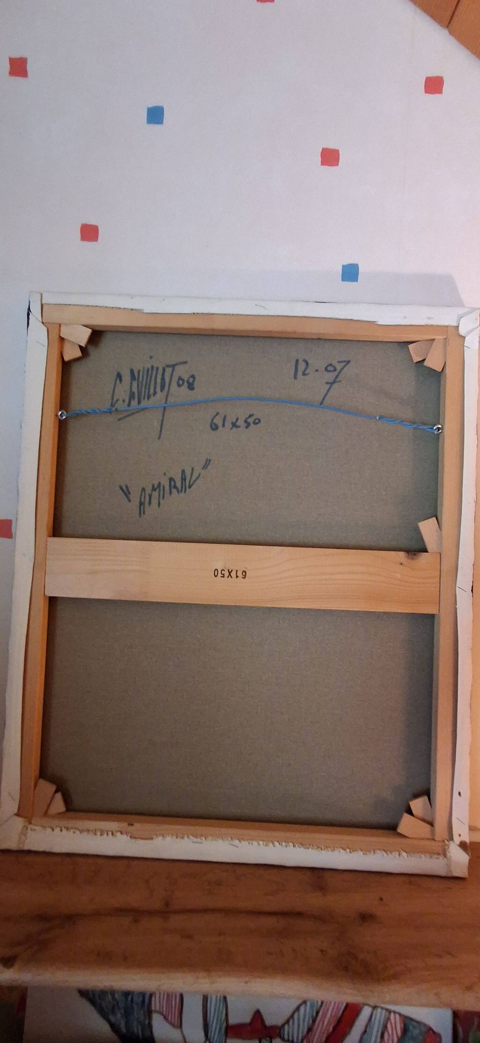 Original Abstract Table - "Admiral" by Christian Guillot 61x50cm