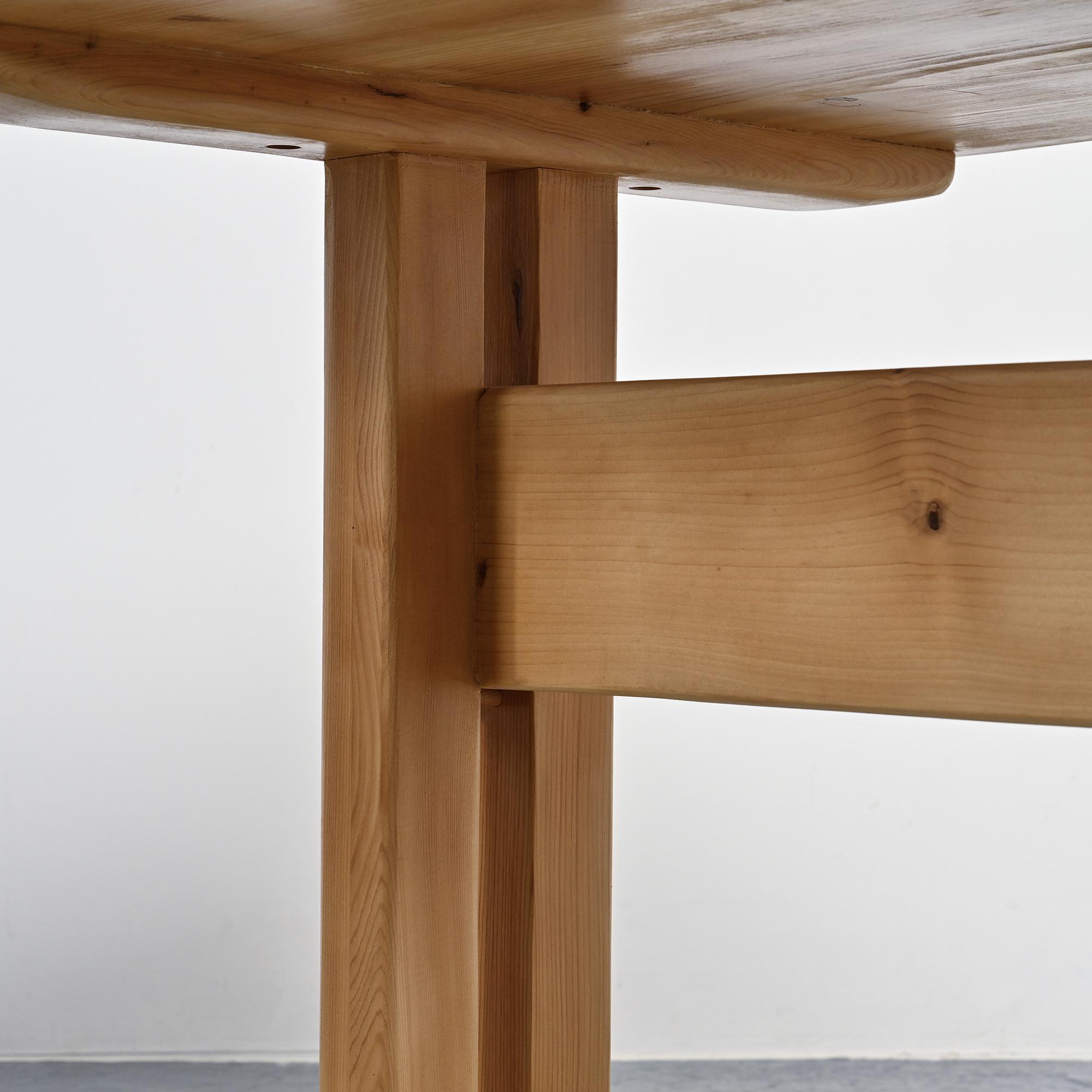Solid pine table, Les Arcs, France.
