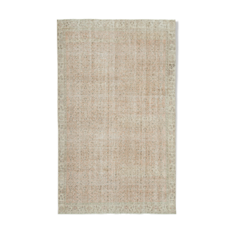 Handwoven anatolian beige carpet 194 cm x 321 cm