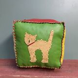 Small children's leather pouf 60's