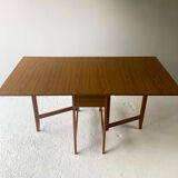 1970’s mid century drop leaf dining table and 4 dining chairs by Schreiber