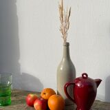 Vintage burgundy red teapot