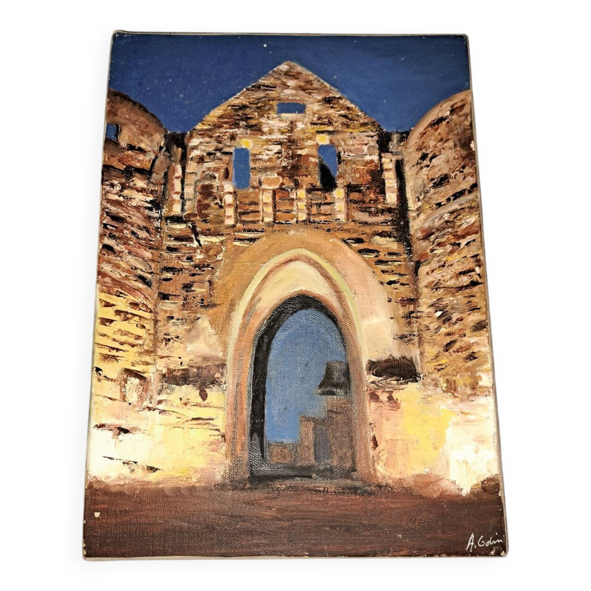 Painting, oil on canvas. Signed A.Odin