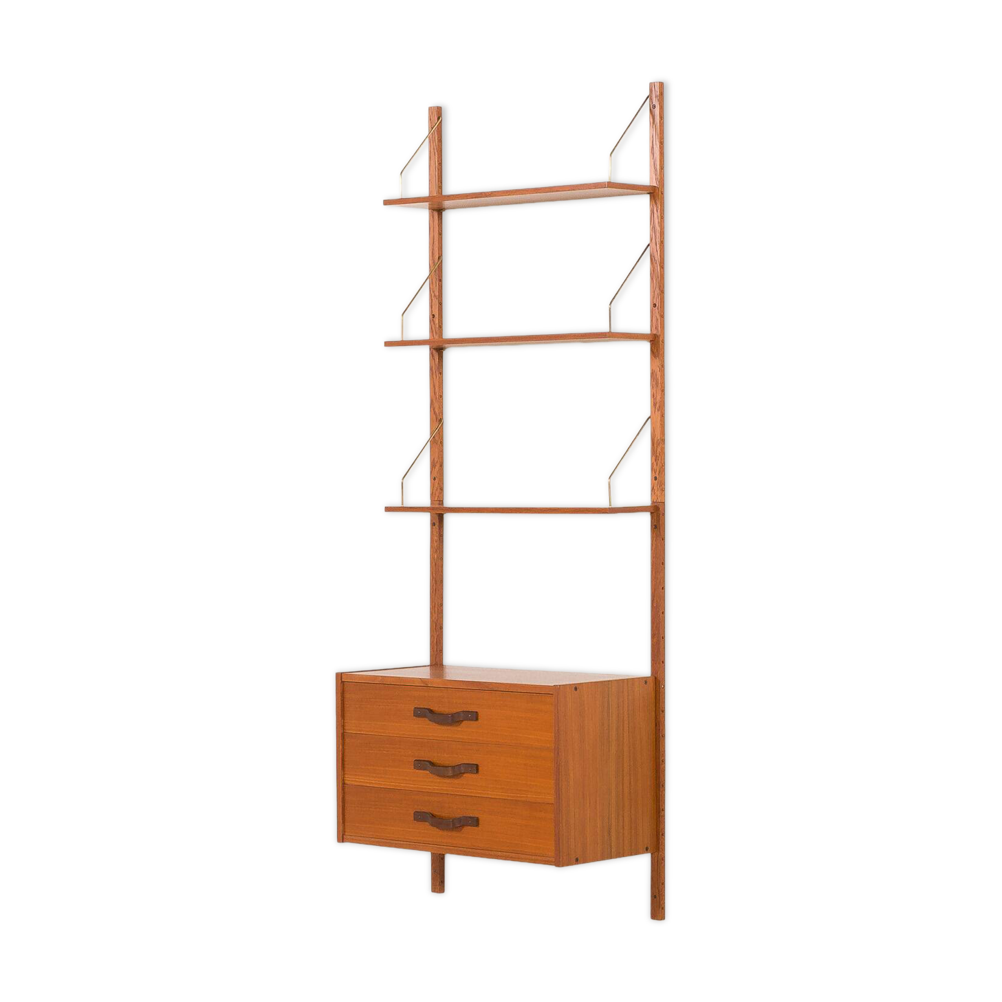 Scandinavian mid century wall unit in teak, 1960s