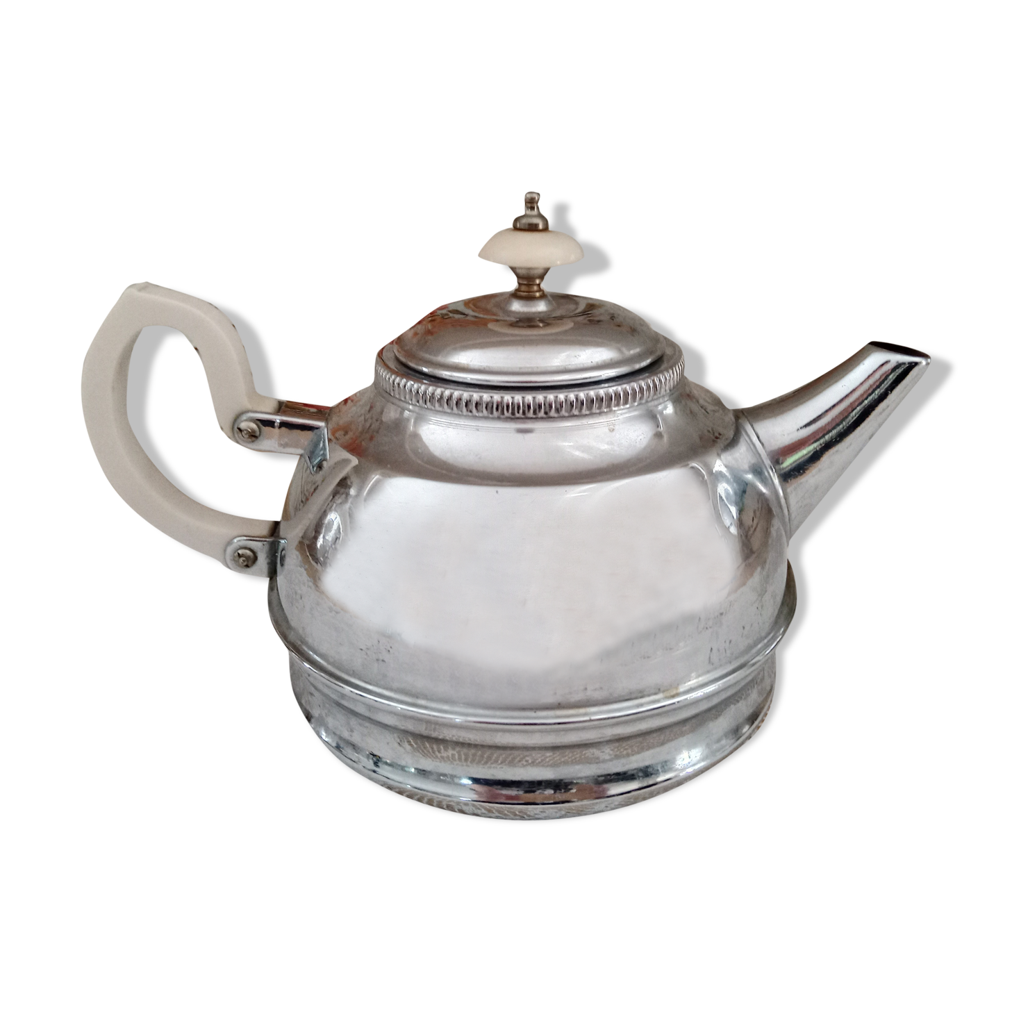 Vintage English teapot in chromed metal and bakelite "Denlagh Products"