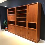 Teak wall system by Niels Bach for Dyrlund, 1970