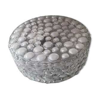 Ceiling lamp wall lamp globe glass molded metal base space age vintage