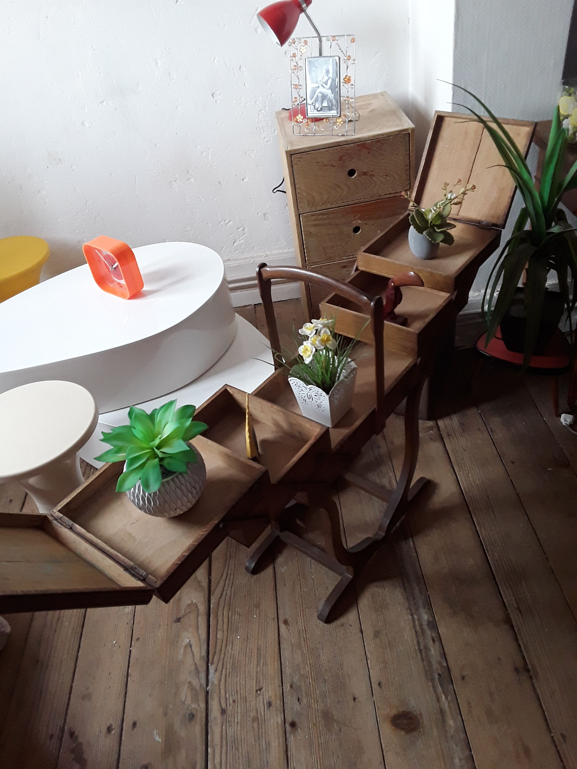 Vintage wooden seamstress