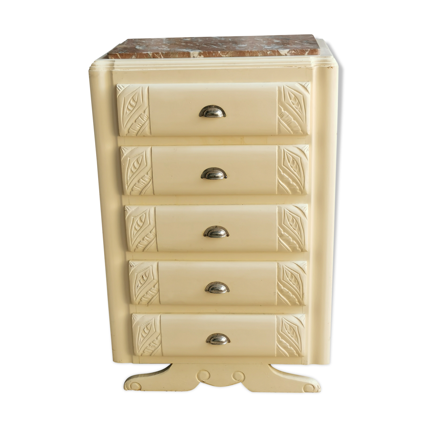 Chest of drawers vintage pietement "mustache"
