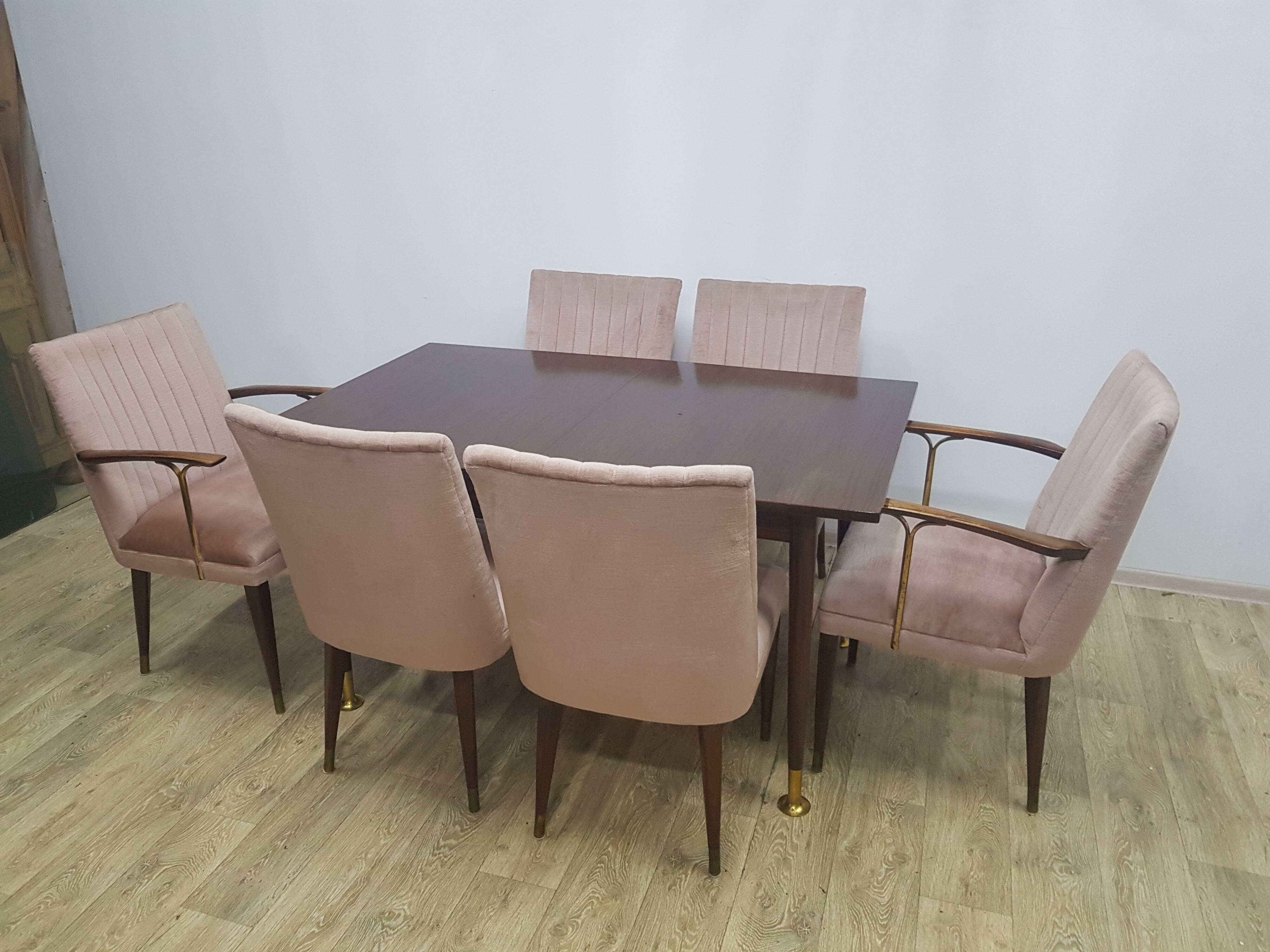 Mid-Century, Table and chair set, 1960s/70s.