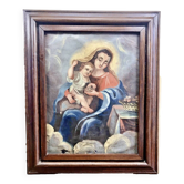 Tableau huile sur toile XVIII Vierge à l’enfant