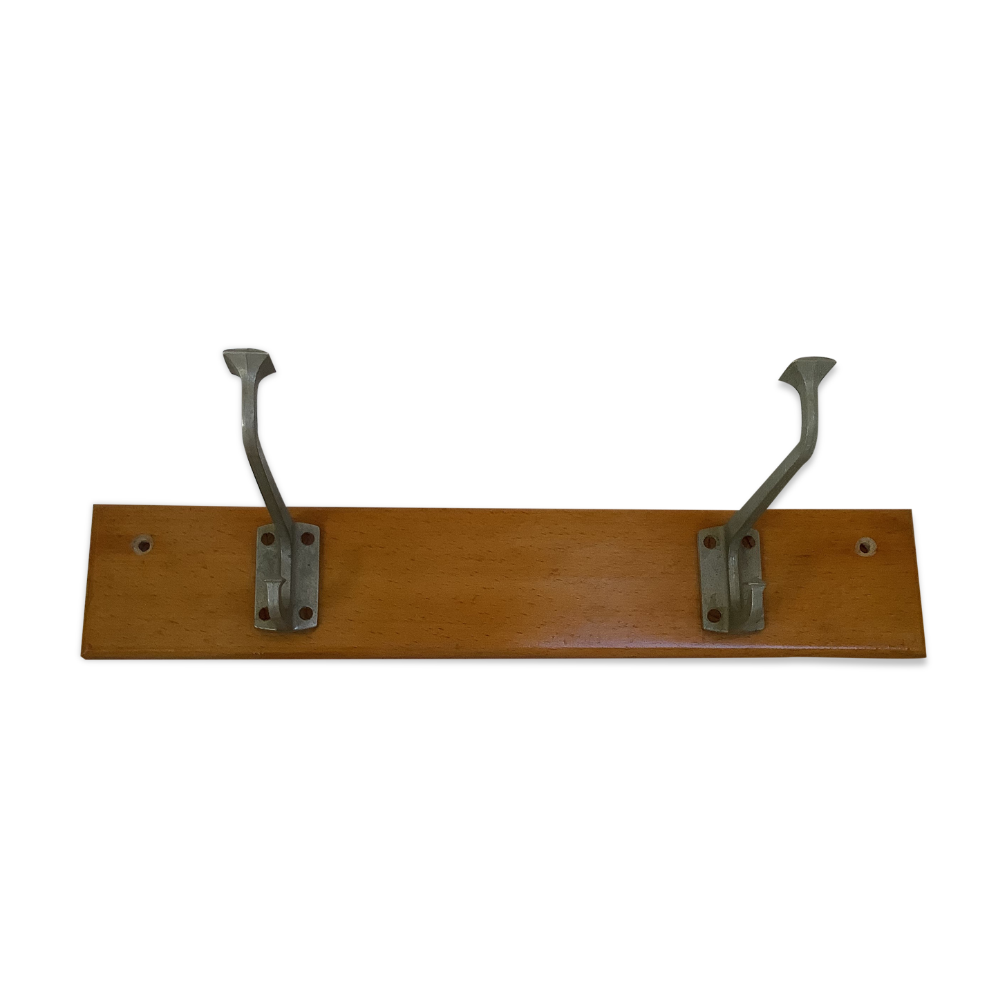 Wooden wall coat rack 2 hooks