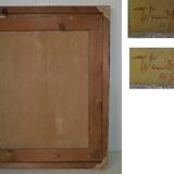 Tableau ancien 1945 peinture huile sur toile Signé