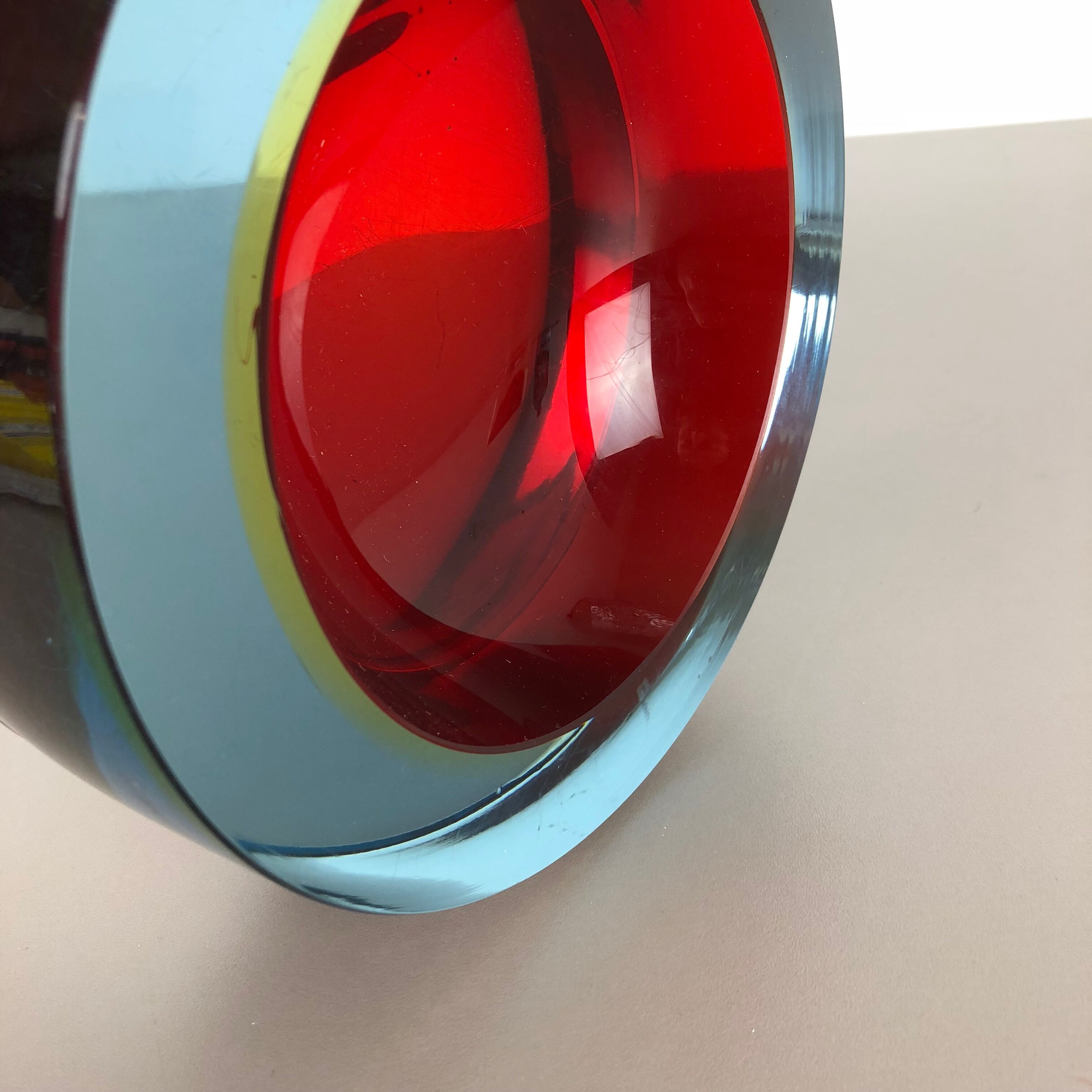 Rare Extra Large Sommerso Bowl Murano Vetri Glass by Cenedese, Italy, 1970s