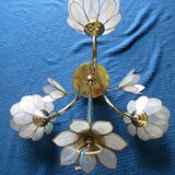 Chandelier brass mother-of-pearl capiz flowers