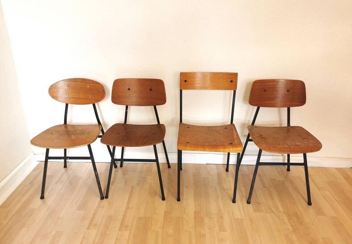 Vintage Stol Kamnik Wooden Dining Chairs - 1970s Yugoslavia - Set of 4