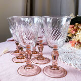 6 two-tone Rosaline white wine glasses