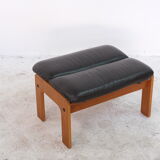 Mid-Century Leather Ottoman, 1970s