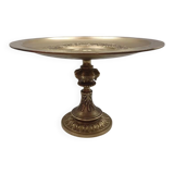 Antique centrepiece on a pedestal in bronze, in very good condition.