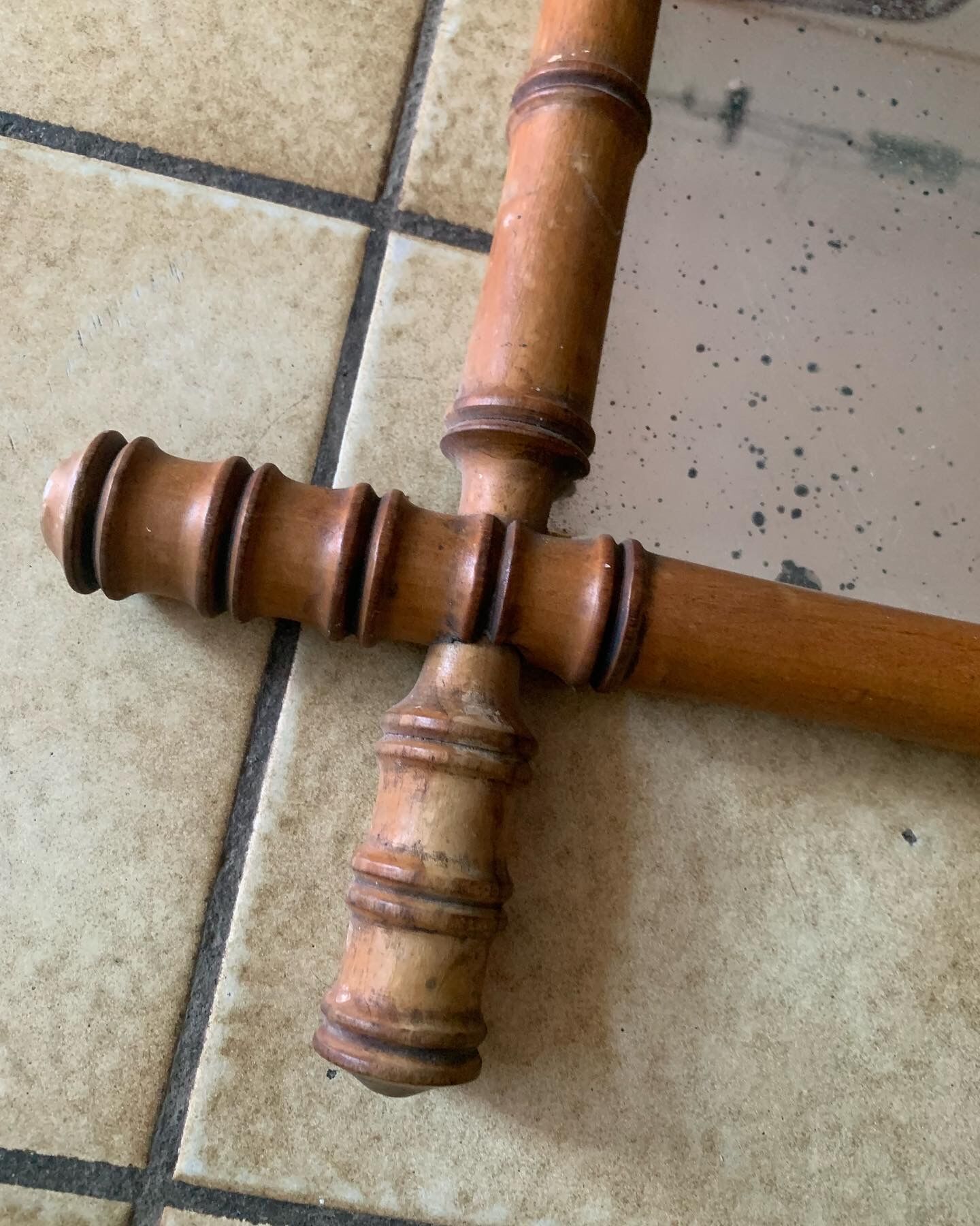 Antique wooden mirror