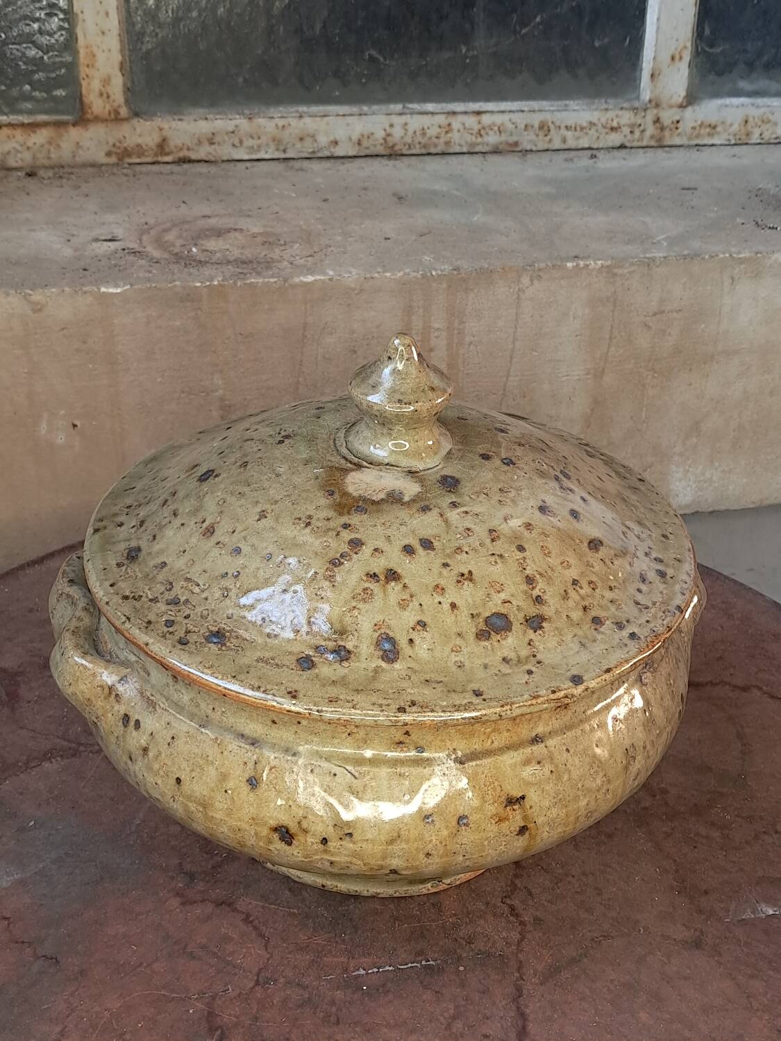 Glazed stoneware soup tureen