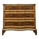 Louis XV style curved chest of drawers in rosewood and rosewood marquetry