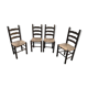 Suite of 4 rustic chairs mulched