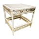 White rattan side table
