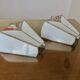 Pair of white and pink glass paste wall lights, Italy, Art Deco style