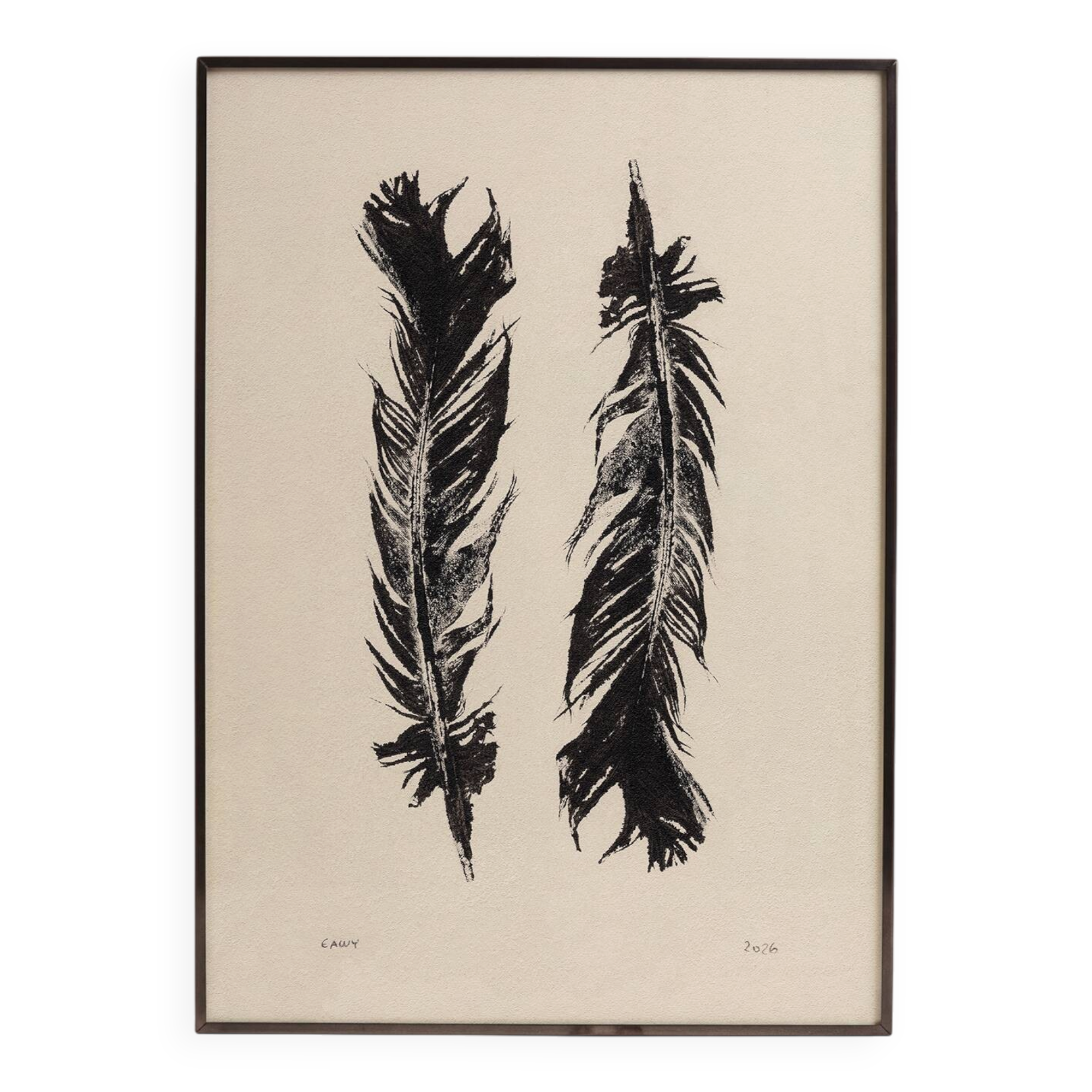 Tirage d'art Plumes Noires 50x70 par  Eawy