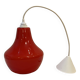 Red Opaline Glass Pendant Light 1970 Space Age Ceiling Lamp Free Form Orange