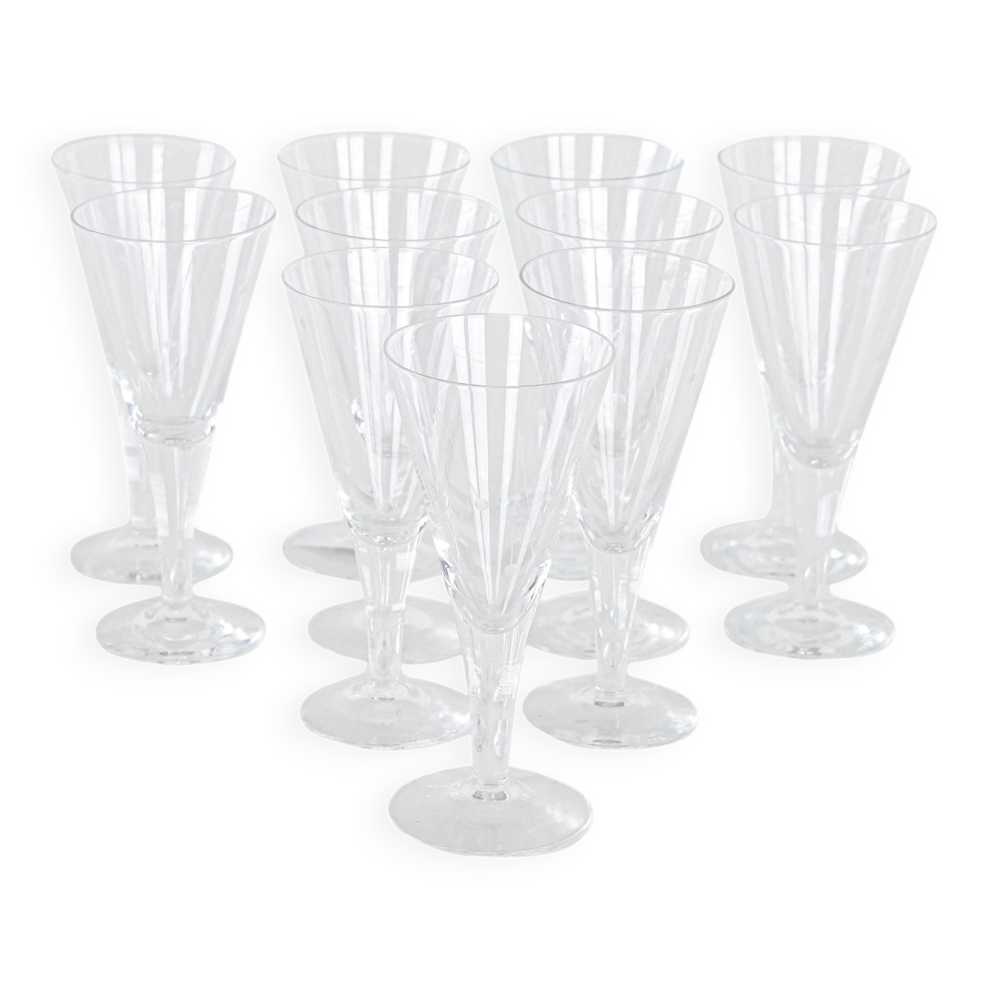 Set of crystal glasses, Danish design, 1970s, manufacturer: Denmark