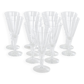 11 verres danois en cristal, années 1970