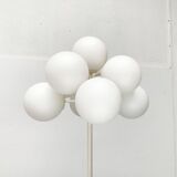 Minimalist glass and metal floor lamp from Switzerland, mid-century by E.R. Nele for Temde, 1960s.