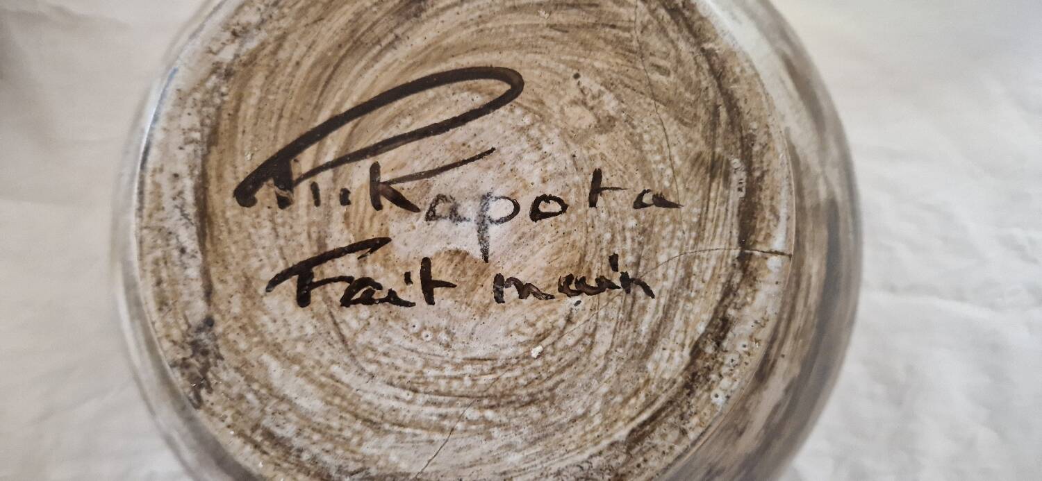 Ceramic punch service signed R. Kapota