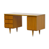 Mid century modern writing desk on beautiful stylish wooden legs, 1960s.