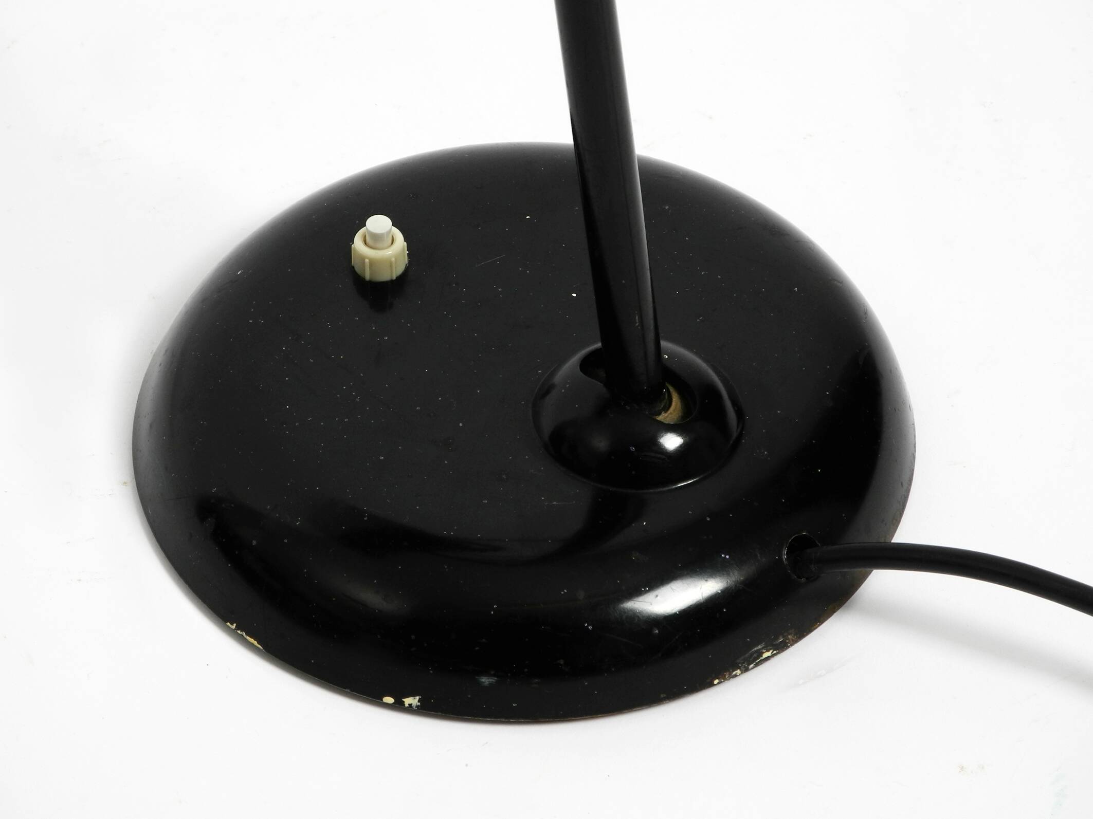 Original 1940s Kaiser Idell industrial metal table lamp model 6581 in black