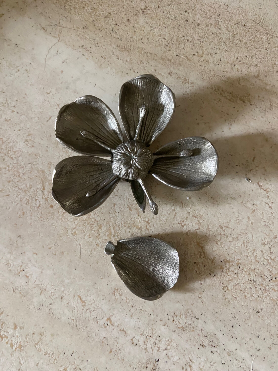 Vintage silver metal ashtray