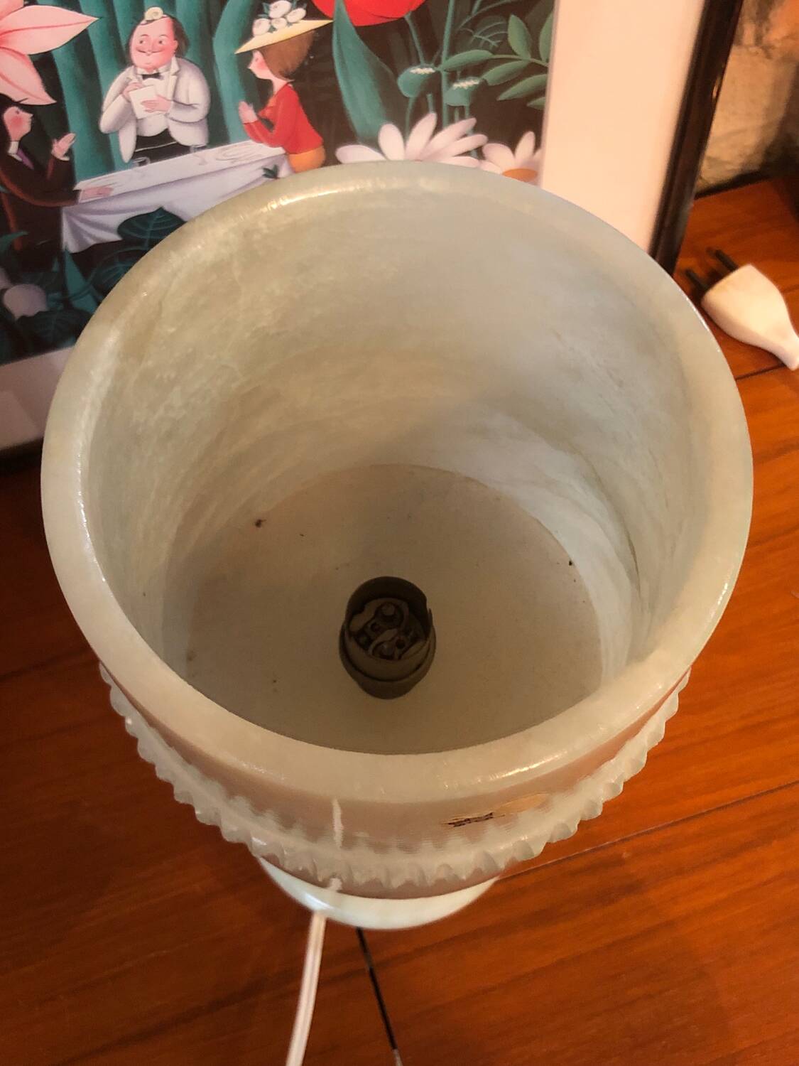 Magnificent vintage alabaster lamp from the 70s