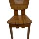 Vintage Brutalist Pine Chair 1970s Minimalist Wood Design